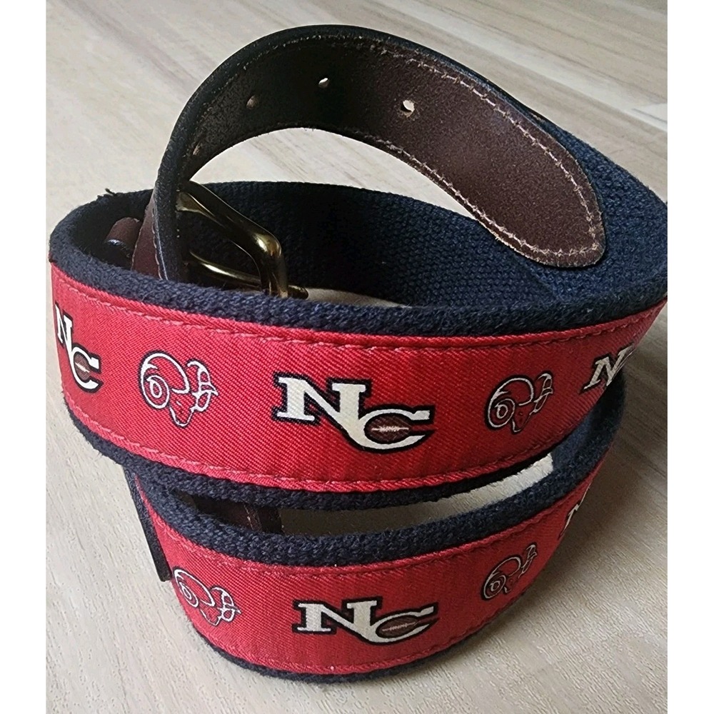 VINEYARD VINES BELT SIZE 30 NEW CANAAN FOOTBALL MENS LEATHER CANVAS HIGH SCHOOL